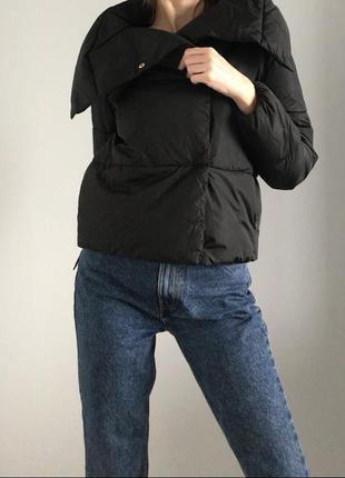 Куртка-одеяло 15007 италия pronto moda короткая черная4 фото