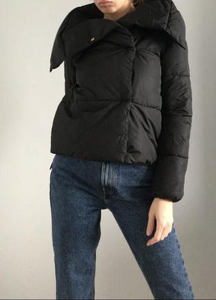 Куртка-одеяло 15007 италия pronto moda короткая черная2 фото