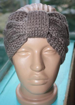 Тепла в'язана пов'язка на голову тюрбан чалма