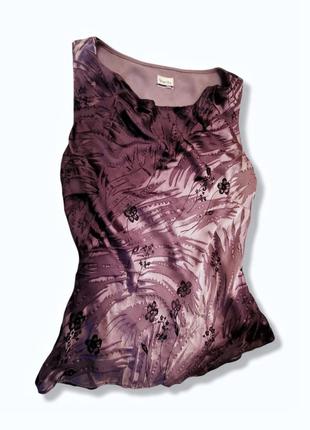 Шелковая блуза топ viyella шёлк натуральный вискоза набивной бархат цветы майка топ1 фото