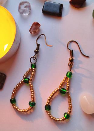 Сережки винтажные из бисера
