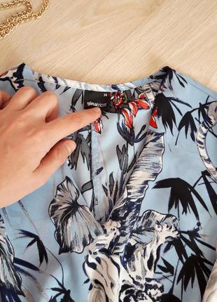 Шикарная модная блузка с валанами в цветочный принт кофточка футболка рубашка майка zara h&m bershka primark asos next mango only3 фото