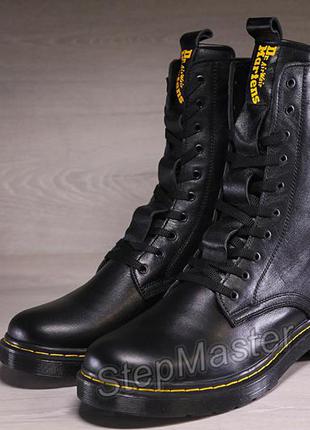 Шкіряні зимові черевики, берци dr. martens nappa black8 фото