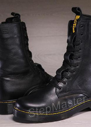 Шкіряні зимові черевики, берци dr. martens nappa black9 фото