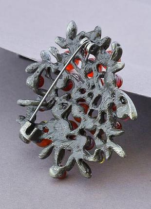 Брошь сердолик, 45х45мм.