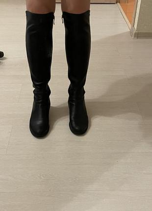 Кожаные сапоги respect, чёрные, р392 фото