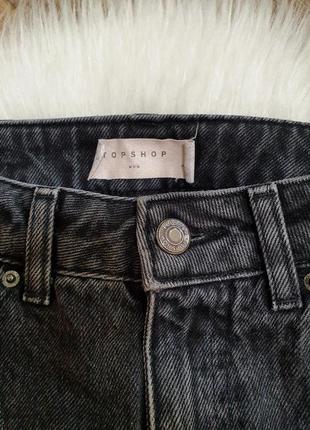 Черные/серые джинсы мом  высокая посадка/ завышеная талия top shop xs/42 s/444 фото