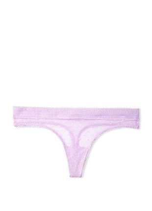 💯🇺🇲 original/мереживні трусики victoria's secret logo mesh thong panty