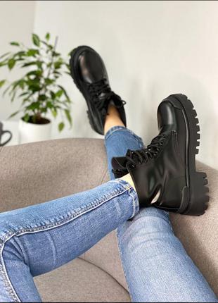 Черные женские ботинки 36-40р3 фото