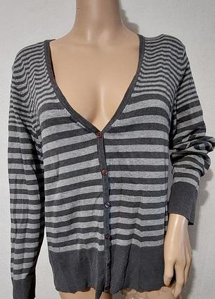 Кофта джемпер на гудзиках etam жіночий светр в смужку