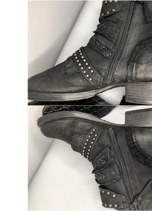 Buraro кожаные итальянские грубые ботинки берцы в заклёпках ремнях утеплённые люкс a.s.98 airstep5 фото