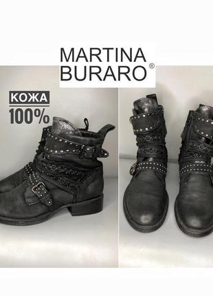 Buraro кожаные итальянские грубые ботинки берцы в заклёпках ремнях утеплённые люкс a.s.98 airstep8 фото