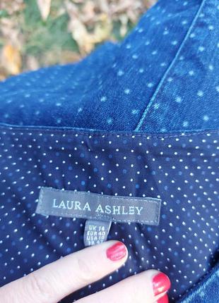 Laura ashley джинсовое платье в мелкий горошек, тянется с обьемными карманами9 фото