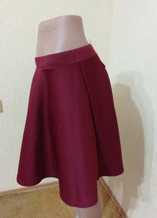 Новая юбка-полусолнце бордо3 фото