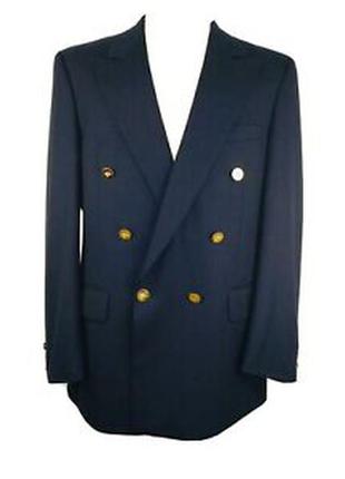 Удлинённый двубортный пиджак жакет прямого кроя оверсайз шерсть1 фото