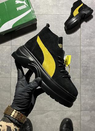 Кросівки puma spring boots black yellow.