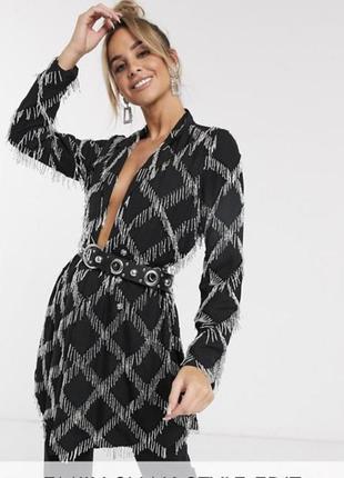 Міні сукні з бахромою з бісеру asos