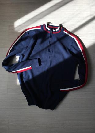 Чоловічий джемпер з блискавкою topman з лампасами🔴⚫️⚪️