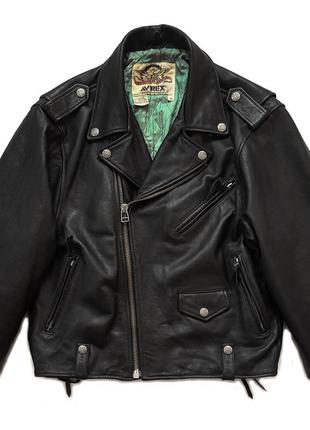 Раритетная винтажная американская мото куртка косуха 90-x avirex usa leather motorcycle jacket