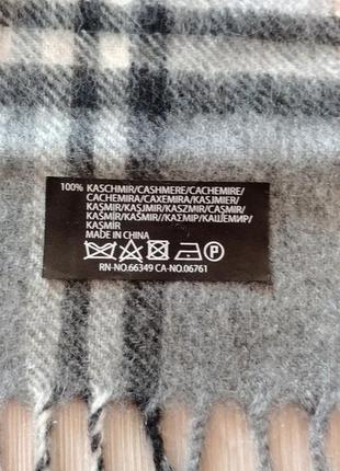 Кашемир люкс бренд серый шарф клетка тартан2 фото