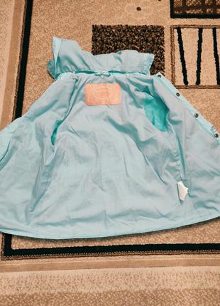 Pampolina куртка-ветровка дождевик р 110-116 бирюзовая с вышивкой6 фото