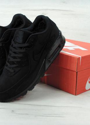 Зимние кроссовки с мехом nike air max 90vt черные