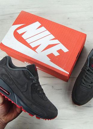 Зимние кроссовки с мехом nike air max 90vt серые4 фото