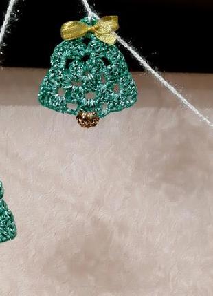 Блестящая новогодняя гирлянда из елочек, гирлянда на елку ручной работы