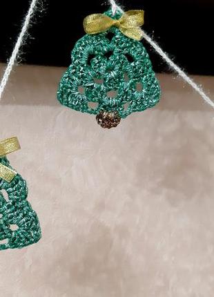 Блестящая новогодняя гирлянда из елочек, гирлянда на елку ручной работы