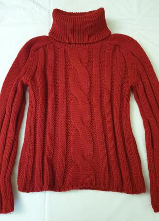 Теплый мохеровый свитер с высоким горлом