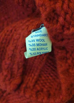 Теплый мохеровый свитер с высоким горлом3 фото