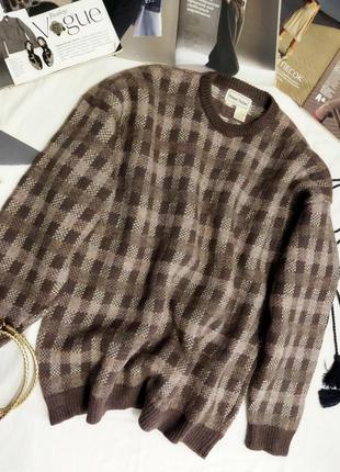!! 💯 шерсть!!роскошный шерстяной свитер оверсайз в клетку!!2 фото