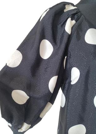 H&m блуза - топ в горох с рукавами буфами xs8 фото