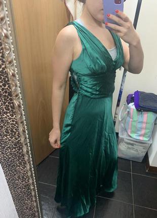 Изумрудное платье вечернее платье зелёное платье изумрудное вечернее платье в пол длинное платье платье миди3 фото