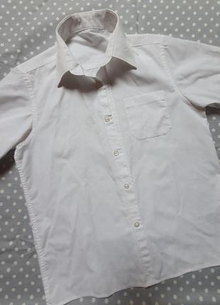 Біла сорочка з коротким рукавом m&s 9 років 134 см
