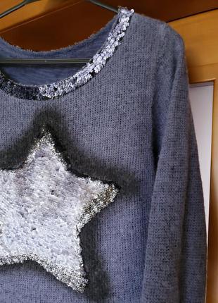 Оптимістичний джемпер светр з паєтками зірка італія