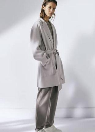 Шерстяное пальто пальтишко с поясом massimo dutti оригинал