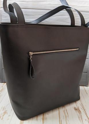Сумка с ручной вышивкой, кожаная сумка, шкіряна сумка, сумка-шопер5 фото