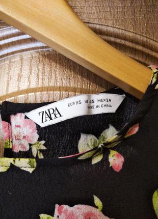 Цветочное платье zara с воланами6 фото