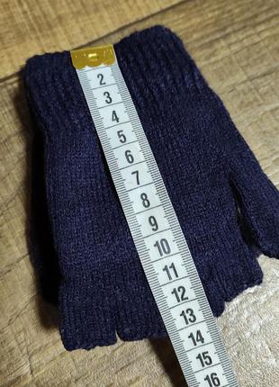 Митенки варежки шерстяные рукавицы перчатки без пальцев для мальчика хлопчика 4-6лет 14см6 фото