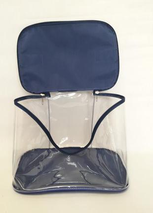 Большая супер вместительная прозрачная сумка косметичка из силиконовой пленки.8 фото