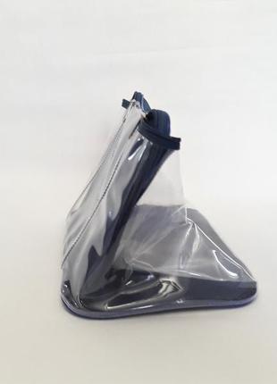 Большая супер вместительная прозрачная сумка косметичка из силиконовой пленки.9 фото
