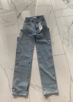 Мега крутые джинсы бершка bershka, с заклепками3 фото