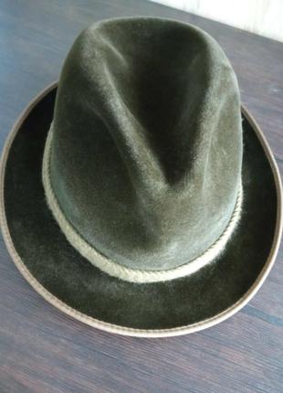 Mayser оливковий капелюх unisex 55 fedora style9 фото