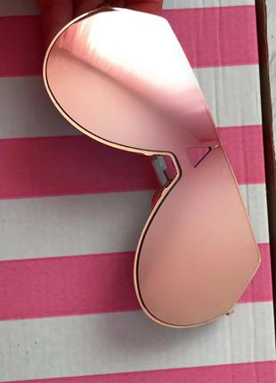 Шикарные розовые зеркальные очки1 фото