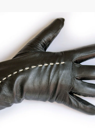 Женские кожаные перчатки вязка размер 6,5-75 фото
