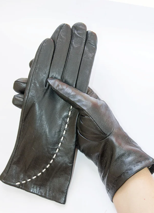 Женские кожаные перчатки вязка размер 7,5-85 фото