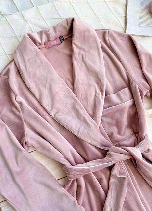 Велюровий комплект "шаль" для дому, піжама, пижама, домашний костюм кимоно/халат и брюки3 фото