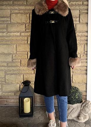 🔥розпродаж до 10.09🔥 шикарне пальто міді з штучним хутром🍁