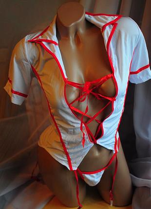 Розкішний розкутий спокусливий рольової костюмчик костюм медсестри доктора лікаря медсестрич